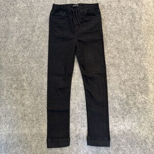 Steve's Jeans Boys Skinny Drawstring Jogger Size 16 Black Dark Wash Denim